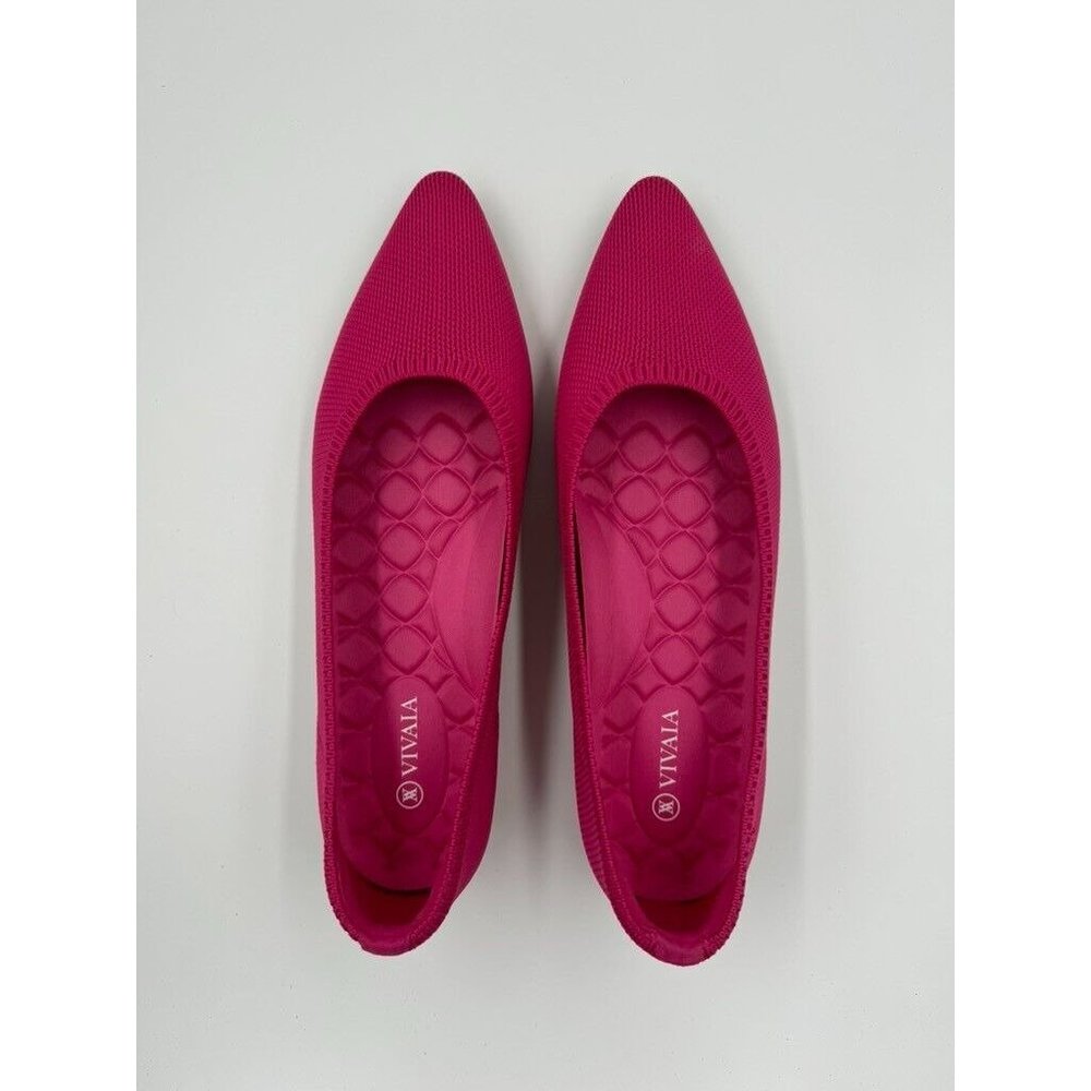Vivaia Pointed-Toe Ballet Flats Aria 5° Pink Womens Square-Toe V-Cut Flats